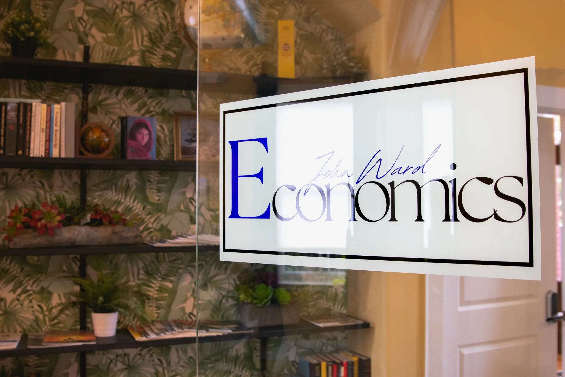 John Ward Economics office door at The Commons