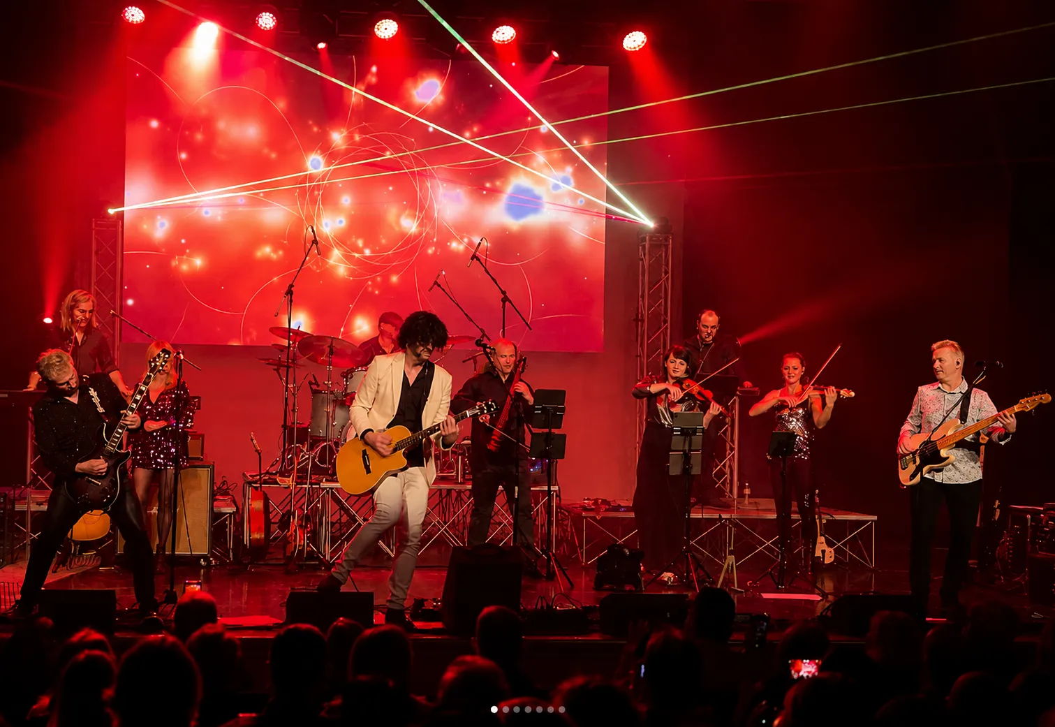 Mr. Blue Sky tribute band performing live on stage